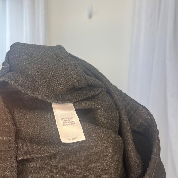 J Jill Ponte Slim Leg Pants Ladies Size MED Tall Black and Grey Plaid Career - Picture 6 of 7